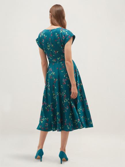 Hobbs Petite Alba Dress, Blue - view 2, Blue