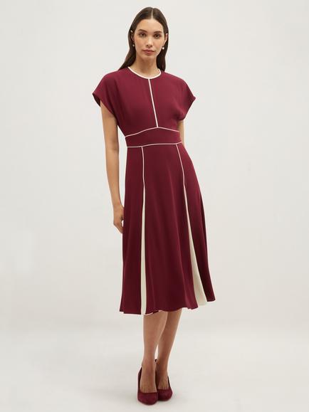 Hobbs Viola Dress, Plum/Cream, Plum/Cream