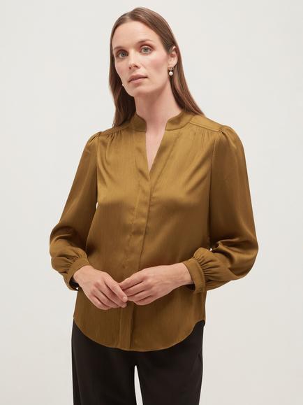 Hobbs Aubrey Blouse, Khaki Green, Khaki Green