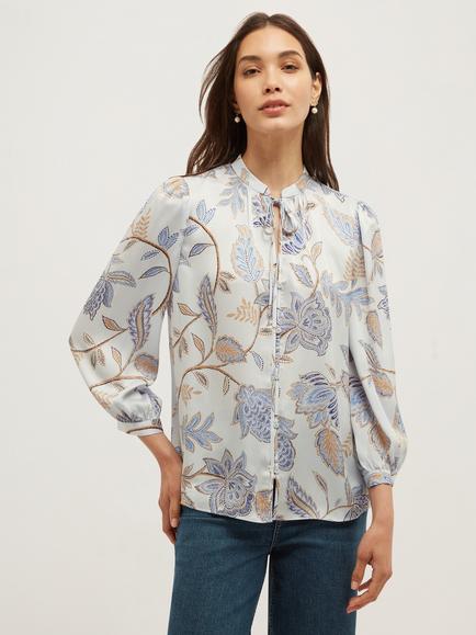 Hobbs Malia Blouse, Blue/Multi, Blue/Multi