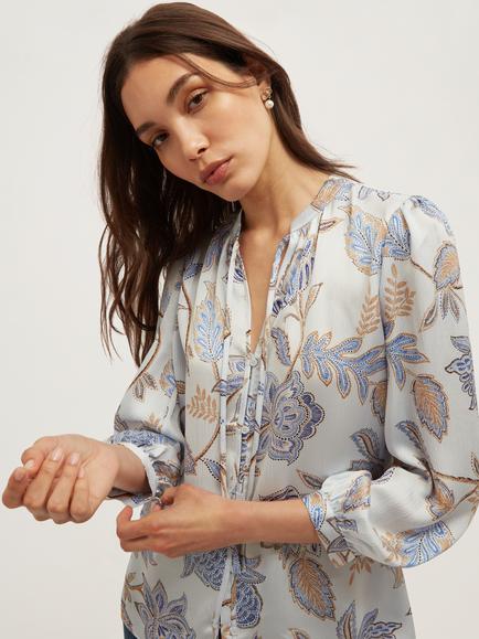 Hobbs Malia Blouse, Blue/Multi - view 2, Blue/Multi