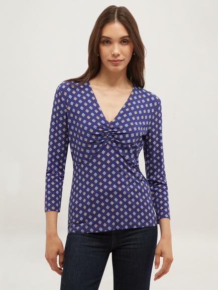 Hobbs Essie Printed Top, Blue/Multi, Blue/Multi