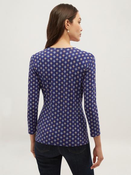 Hobbs Essie Printed Top, Blue/Multi - view 2, Blue/Multi