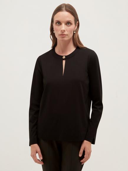 Hobbs Janey Ponte Tunic Top, Black, Black