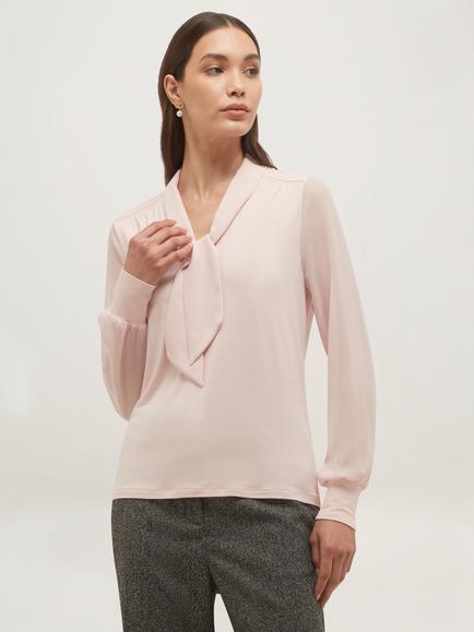 Hobbs Tarini Tie Neck Blouse, Pink, Pink