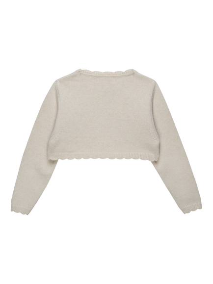 Trotters Kids' Maria Embroidered Bolero Cardigan, White - view 2, White