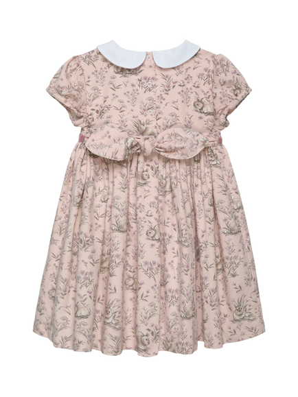 Trotters Kids' Corduroy Short Sleeve Bunny Dress, Pink - view 2, Pink