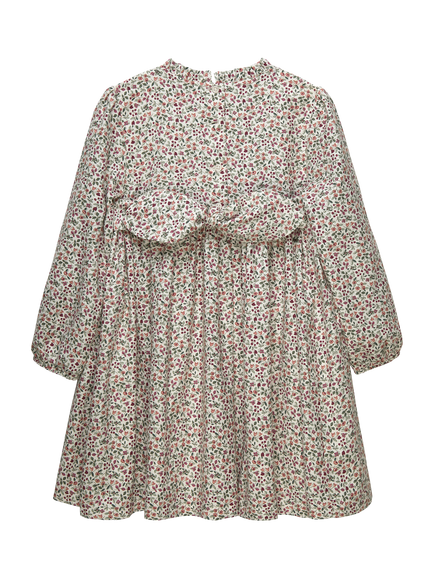 Trotters Kids' Edie Berry Floral Smocked Dress, Burgundy - view 2, Burgundy