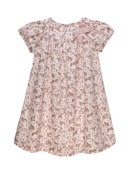Trotters Kids' Gymkhana Bow Dress, Pink, Pink