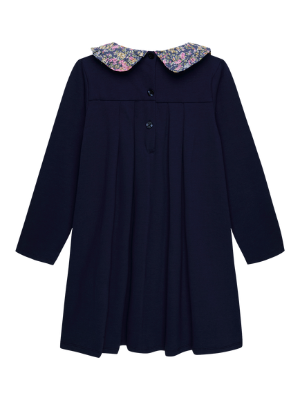 Trotters Kids' Liberty Tatum Print Long Sleeve Dress, Navy - view 2, Navy