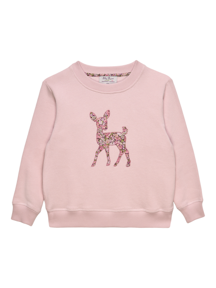 Trotters Kids' Liberty Chive Fawn Sweatshirt, Pink, Pink
