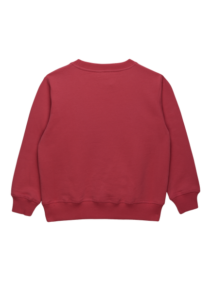 Trotters Kids' Emma & Georgina Cotton Heart Appliqué Sweatshirt, Raspberry - view 2, Raspberry