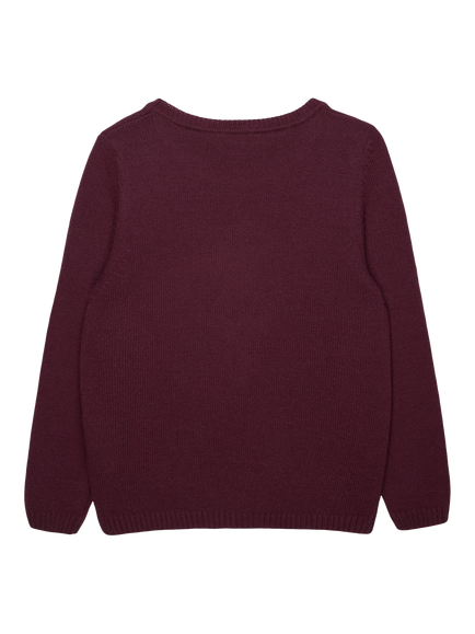 Trotters Kids' Wool Blend Fairy Ballerina Jumper, Claret - view 2, Claret
