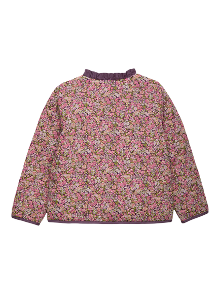 Trotters Kids' Liberty London Chive Quilted Jacket, Plum - view 2, Plum