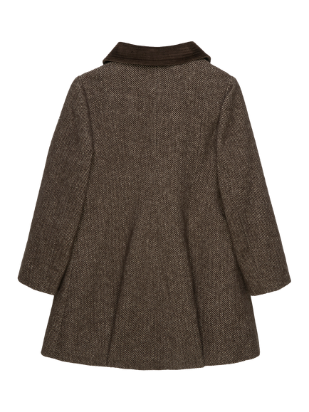 Trotters Kids' Princess Scalloped Coat, Brown - view 2, Brown