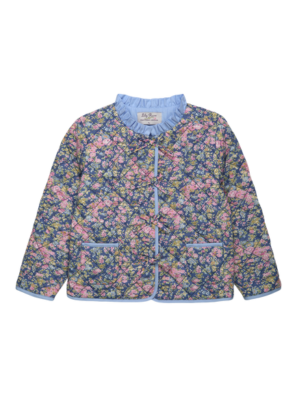 Trotters Kids' Liberty Tatum Print Quilted Jacket, Blue, Blue