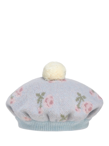 Trotters Kids' Lydia Wool Blend Beret, Pale Blue, Pale Blue