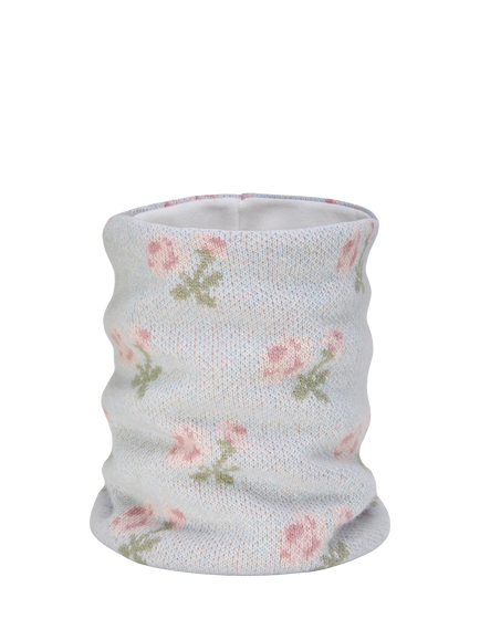 Trotters Kids' Lydia Floral Snood Scarf, Pale Blue, Pale Blue