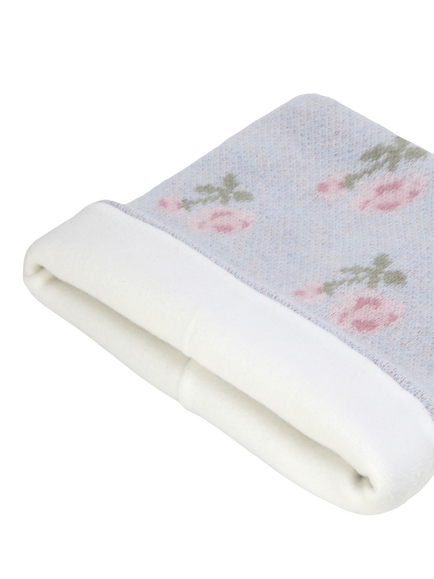 Trotters Kids' Lydia Floral Snood Scarf, Pale Blue - view 2, Pale Blue