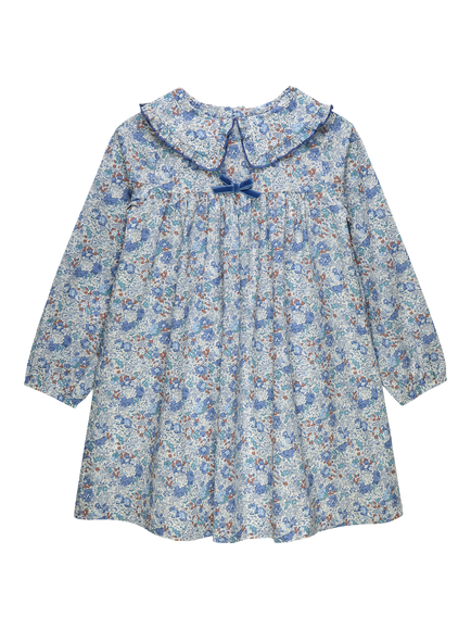 Trotters Kids' Liberty London Claire-Aude Floral Dress, Blue, Blue
