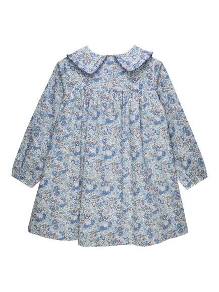 Trotters Kids' Liberty London Claire-Aude Floral Dress, Blue - view 2, Blue