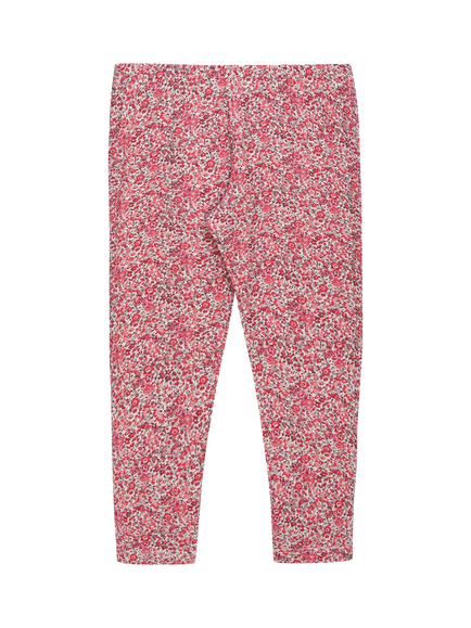 Trotters Kids' Emma & Georgina Floral Print Leggings, Raspberry, Raspberry