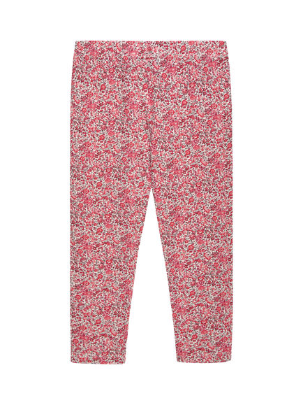 Trotters Kids' Emma & Georgina Floral Print Leggings, Raspberry - view 2, Raspberry