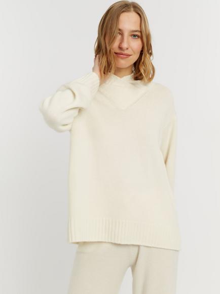 Chinti & Parker Pure Chasmere Soft Wrap Jumper, Cream
