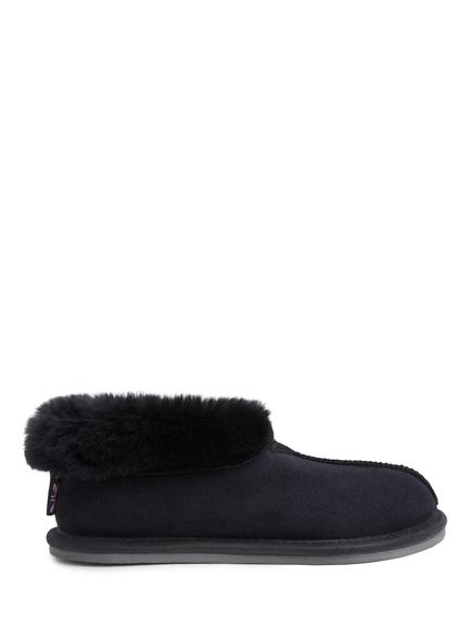 Celtic & Co. Sheepskin Soft Sole Bootee Slippers, Dark Navy