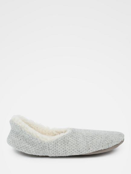 Celtic & Co. Knitted Cocoon Slippers, Silver Grey, Silver Grey