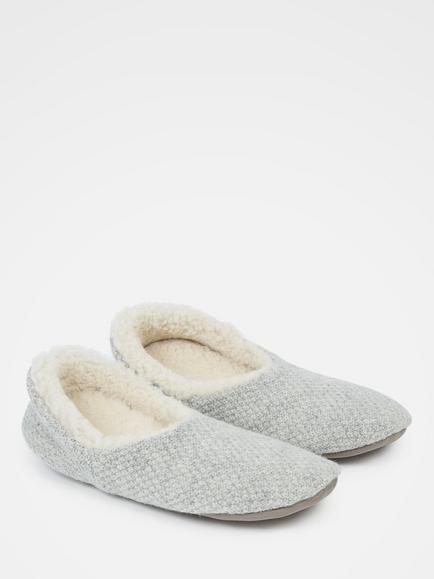 Celtic & Co. Knitted Cocoon Slippers, Silver Grey - view 2, Silver Grey