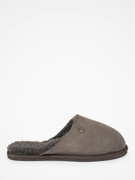 Celtic & Co. Turnback Sheepskin Mule Slippers, Vole