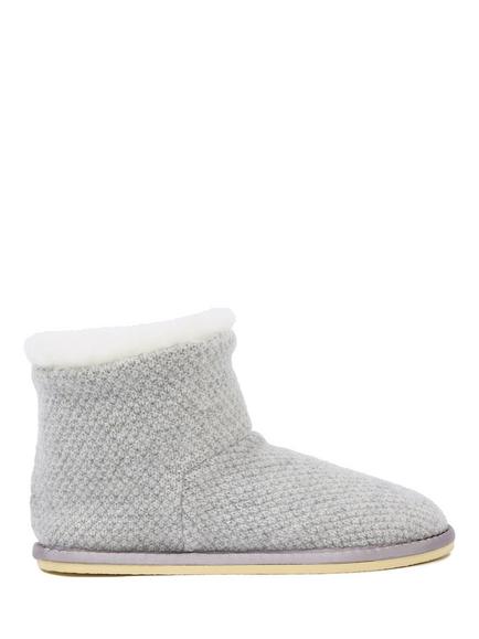 Celtic & Co. Knitted Shortie Slippers, Silver Grey, Silver Grey