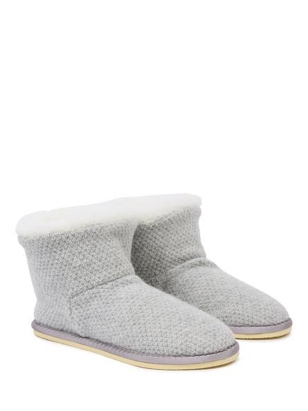 Celtic & Co. Knitted Shortie Slippers, Silver Grey - view 2, Silver Grey