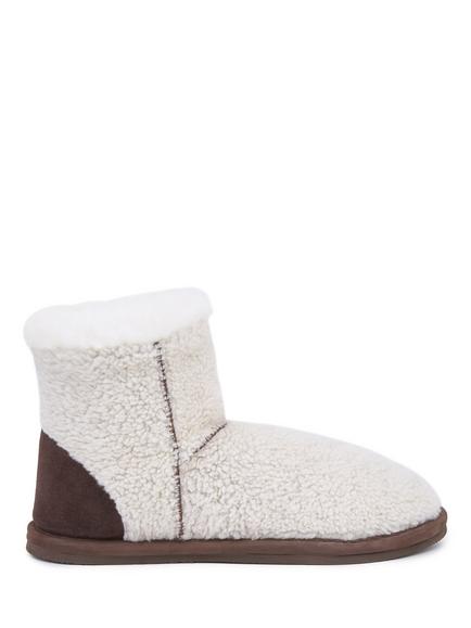 Celtic & Co. Teddy Shortie Sheepskin House Boots, Ivory, Ivory