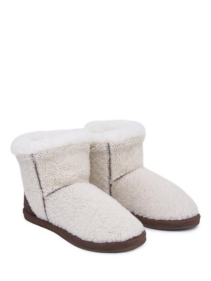Celtic & Co. Teddy Shortie Sheepskin House Boots, Ivory - view 2, Ivory