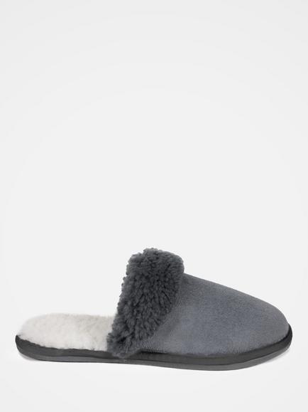 Celtic & Co. Sheepskin Turnback Mule Slippers, Dark Grey, Dark Grey