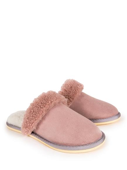 Celtic & Co. Turnback Sheepskin Mule Slippers, Dusky Pink - view 2, Dusky Pink
