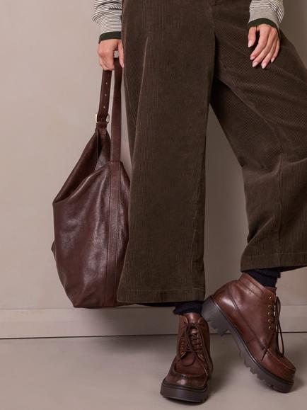 Celtic & Co. Leather Slouchy Shoulder Bag, Chocolate - view 2, Chocolate