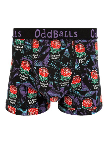 OddBalls England Rugby Stretch Cotton Boxers, Pack of 2, Multi - view 2, Multi