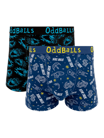 OddBalls Star Trek Stretch Cotton Boxers, Pack of 2, Multi, Multi