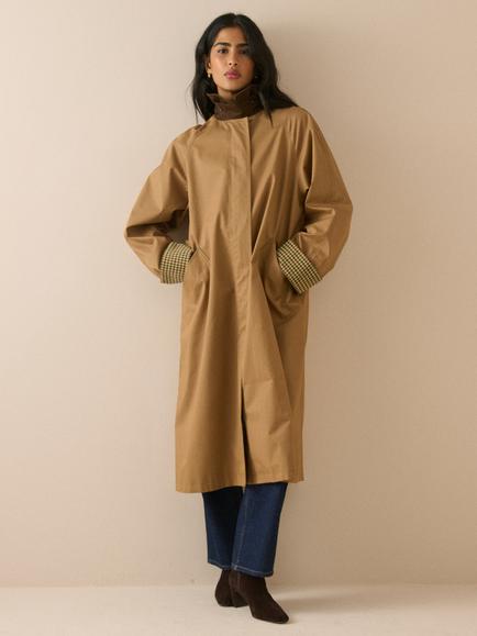 Nobody's Child Freddie Corduroy Funnel Neck Longline Barn Coat, Beige, Beige