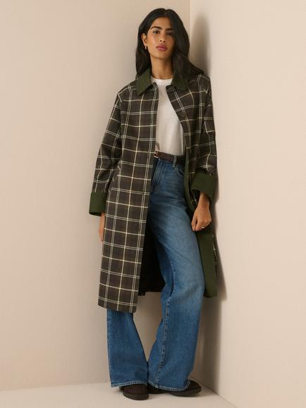 Nobody's Child Diola Tartan Coat, Khaki, Khaki