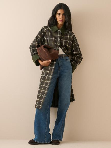 Nobody's Child Diola Tartan Coat, Khaki - view 2, Khaki