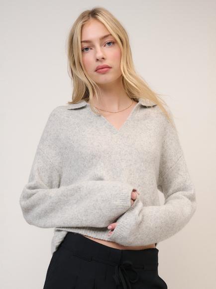 Nobody's Child Open Polo Collar Jumper, Grey