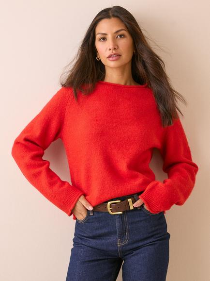 Nobody's Child Boat Neck Jumper, Red, Red