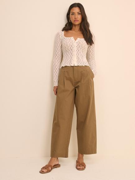 Nobody's Child Jess Barrel Leg Cotton Chinos, Brown, Brown