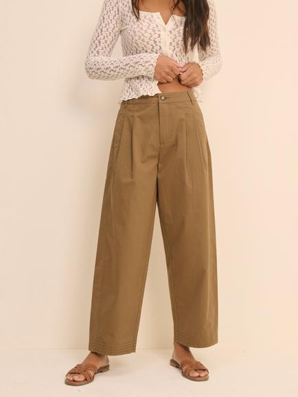 Nobody's Child Jess Barrel Leg Cotton Chinos, Brown - view 2, Brown