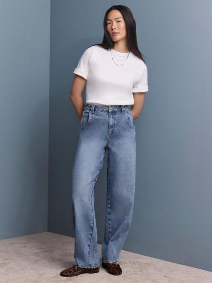 Mint Velvet Relaxed Barrel Leg Jeans, Blue, Blue