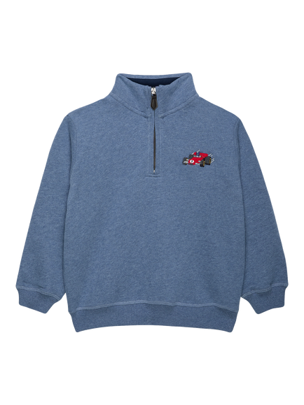 Trotter Charles Car Half Zip Sweatshirt, Denim Blue, Denim Blue